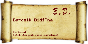 Barcsik Diána névjegykártya