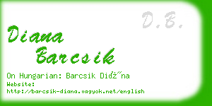 diana barcsik business card